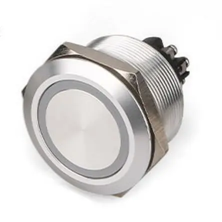 RS PRO SW25S Druckschalter Rot Beleuchtet Rastend Panel Ø 25 mm, DPST / 5A 12 V dc 250 V ac, IP65