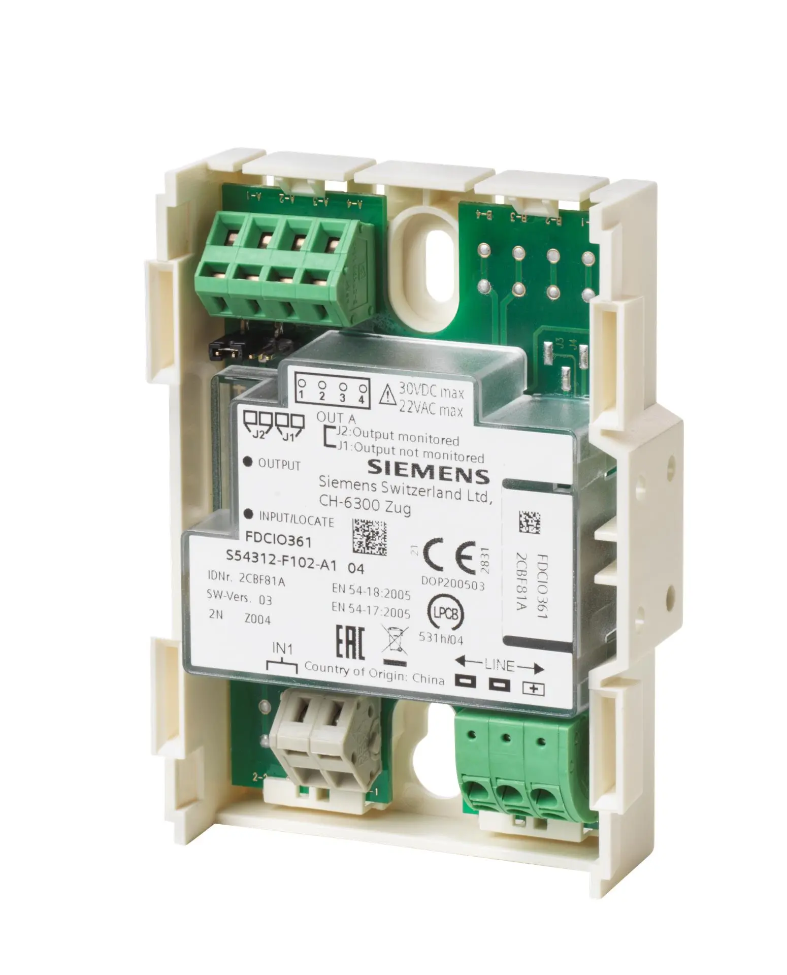Produktfoto 1 von Siemens Schaltmodul, Typ Schaltmodul zur Verwendung mit Feuerschutztafel FC360