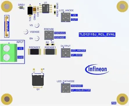 Produktfoto 1 von Infineon LED-Treiber Evaluierungsplatine Evaluierungsplatine zum Einsatz mit LITIX™ Linear TLD1211SJ, TLD1211SJ_EVAL,