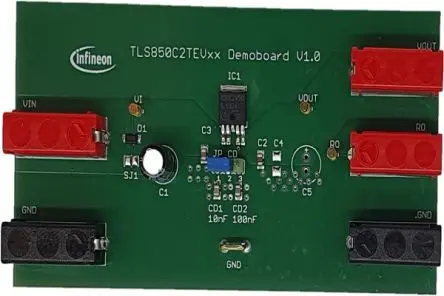 Produktfoto 1 von Infineon OPTIREGTM Linear TLS850C2TEVxx DemoBoard Demo-Tafel, TLS850C2TE V33 Board LDO-Spannungsregler, für TLS850C2TE