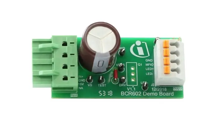 Produktfoto 1 von Infineon LED-Treiber Evaluierungsplatine Evaluierungsplatine, Demoboard zum Einsatz mit BCR602, DEMO_BCR602_60V_ICTRL,