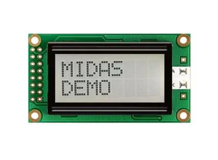 Produktfoto 1 von Midas Alphanumerische LCD-Anzeige, Alphanumerisch LED 2 x 8