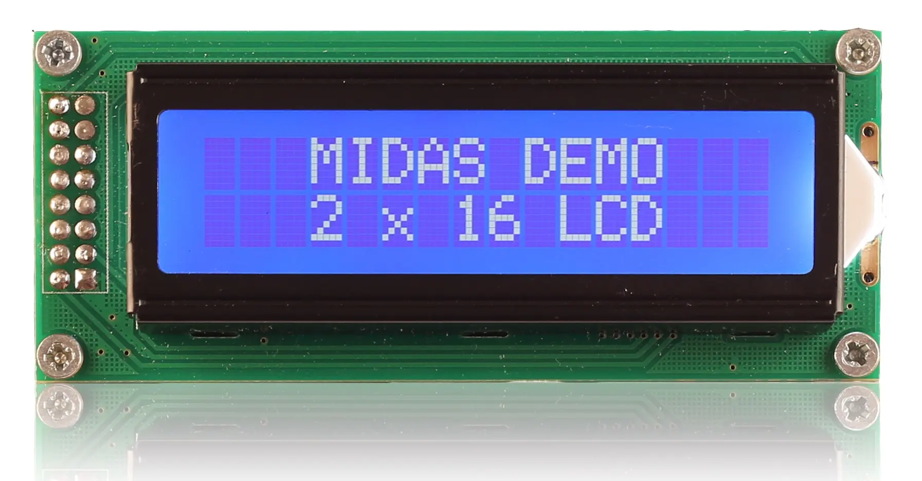 Produktfoto 1 von Midas Alphanumerische LCD-Anzeige, Alphanumerisch LED Weiß 2 x 16, Parallel Interface