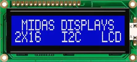 Produktfoto 1 von Midas Alphanumerische LCD-Anzeige, Alphanumerisch LED 2 x 16, Parallel Interface