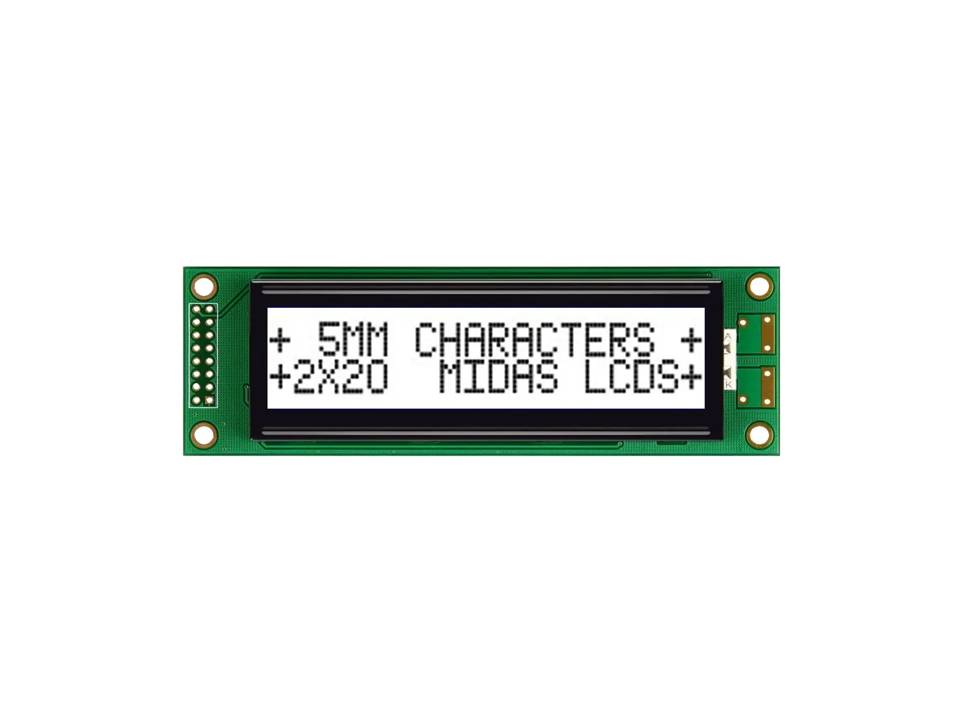 Produktfoto 1 von Midas Alphanumerische LCD-Anzeige, Alphanumerisch LED 2 x 20, SPI Interface