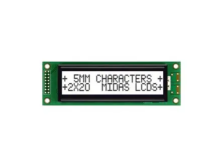 Produktfoto 1 von Midas Alphanumerische LCD-Anzeige, Alphanumerisch LED 2 x 20, SPI Interface