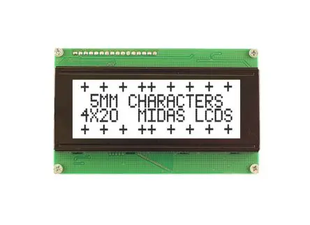 Produktfoto 1 von Midas Alphanumerische LCD-Anzeige, Alphanumerisch LED 4 x 20, Parallel Interface