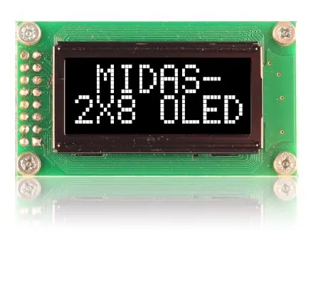Midas 3.67 Zoll Weiß OLED-Display, 38 x 16 mm Passiv-Matrix COB Parallel