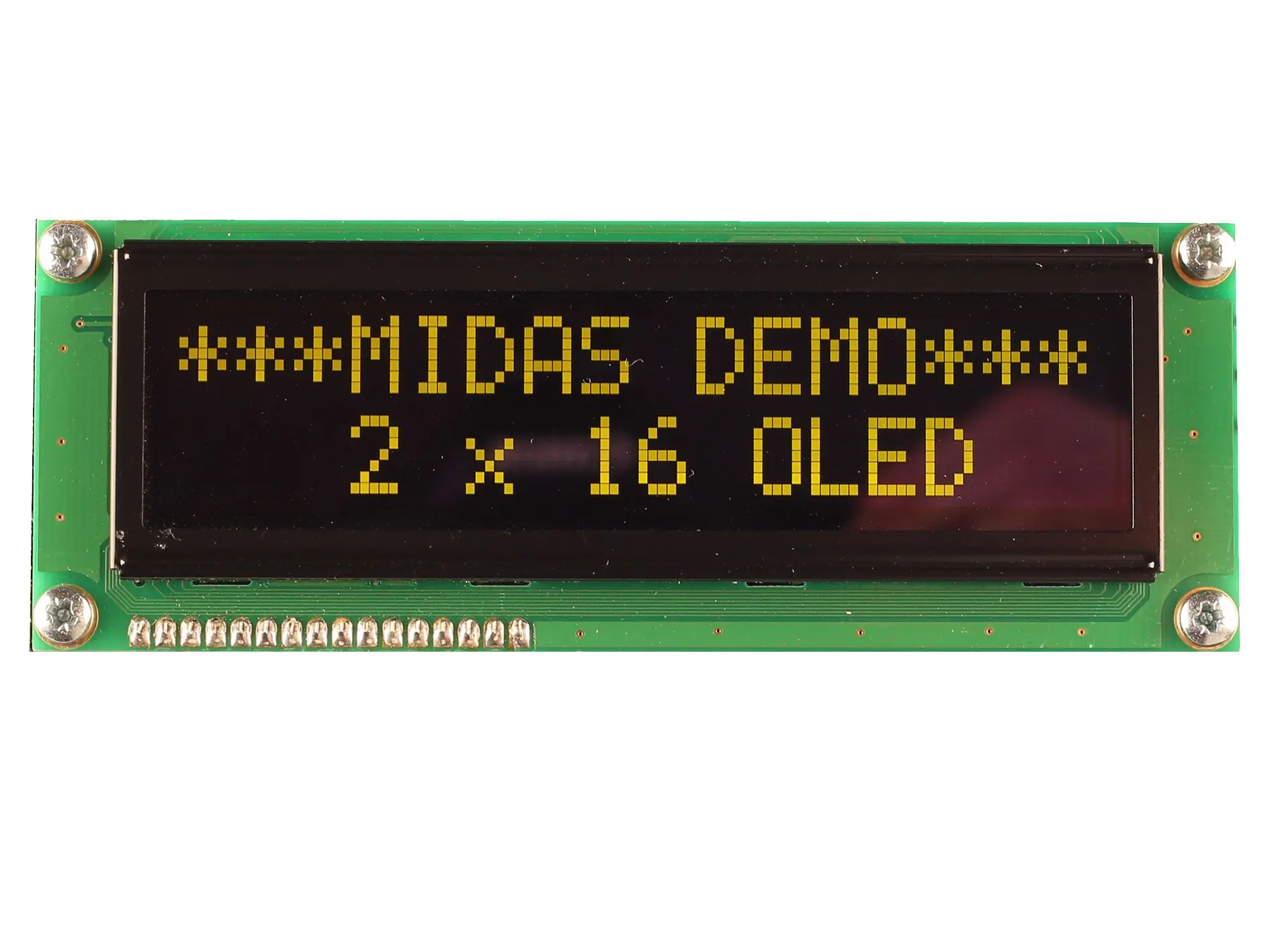 Produktfoto 1 von Midas OLED-Display 2 x 16, 98 x 21 mm COB Parallel