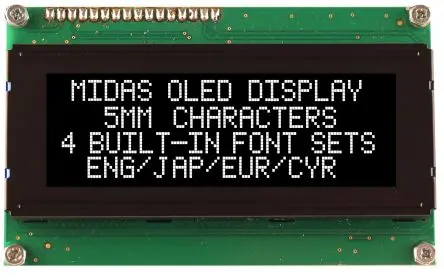 Produktfoto 1 von Midas Weiß OLED-Display, 77 x 25.2 mm COB Parallel