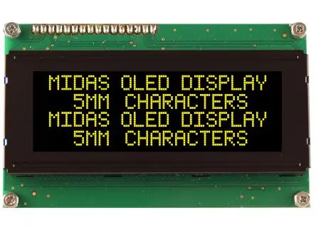 Produktfoto 1 von Midas Gelb OLED-Display, 77 x 25.2 mm COB Parallel