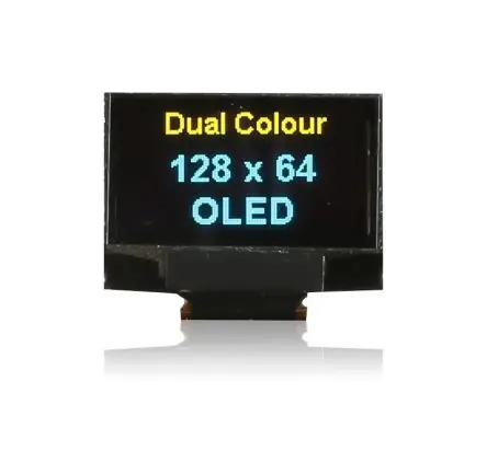 Produktfoto 1 von Midas 0.96 Zoll OLED-Display 128 x 64 Pixel, 21.738 x 11.204 mm Passiv-Matrix Stecker I2C, Parallel, SPI