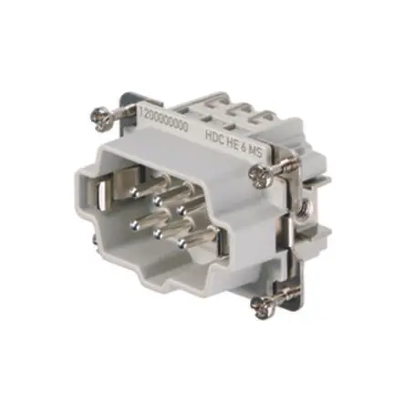 Produktfoto 1 von Weidmüller HE Kontakteinsatz Stecker, 6-polig 24A, Schraubanschlussklemme, Steckverbindereinsatz
