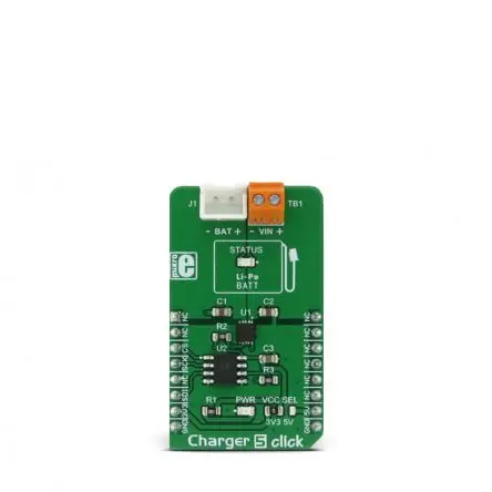 Produktfoto 1 von MikroElektronika MCP 73113, MCP 4161 Entwicklungsbausatz Spannungsregler, Charger 5 Click Akkuladegerät, für
