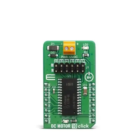 Produktfoto 1 von MikroElektronika TLE 6208-6 G Entwicklungswerkzeug für Motoren und Robotik, DC Motor 10 Click Treiber für