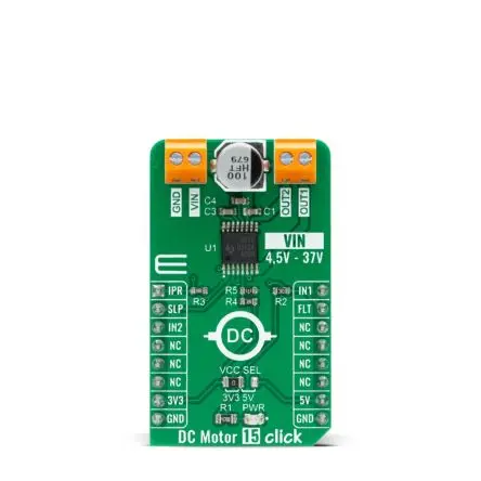 Produktfoto 1 von MikroElektronika DRV8874 Entwicklungswerkzeug für Motoren und Robotik, DC Motor 15 Click Treiber für Gleichstrommotoren,