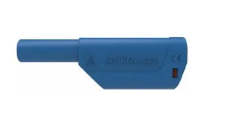 Produktfoto 1 von Schutzinger 4 mm Stecker Blau Bananenstecker, Kontakt Nickel, 1kV 32A, Schraubanschluss
