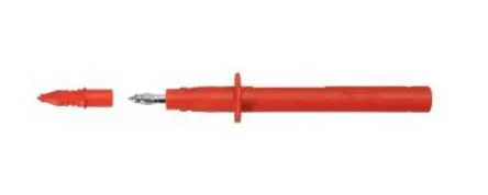 Produktfoto 1 von Schutzinger Punkt 4 mm Prüfspitze Rot, vernickelte Spitze 4 mm, 1kV 32A