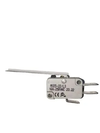 Produktfoto 1 von RS PRO Mikroschalter Langhebel gerade-Betätiger Schnellverbindung, 1-poliger Umschalter, 250 V ac, 220 V dc, 16A IP40