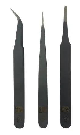 Produktfoto 1 von RS PRO Austenitstahl Pinzettensatz, 120 mm, Spitze Stabil Antimagnetisch 3-teilig ESD-Sicherheit