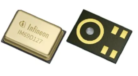 Produktfoto 1 von Infineon Mikrofon MEMS Analog Rundstrahl 34dBFS 69 dB 1.65 V 3.6 V