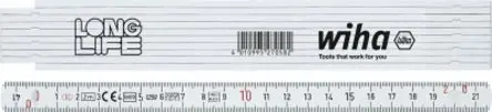 Produktfoto 1 von Wiha Glasfaserverstärktes Polyamid Zollstock Metrisch 2 m x 15mm