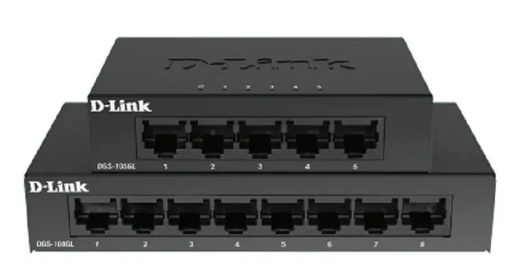 Produktfoto 1 von D-Link 5-Port Gigabit unmanaged Desktop-Switch DGS-105 Gigabit-Switch Desktop 5-Port Unmanaged 10/100/1000Mbit/s UK 100