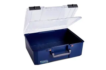 Produktfoto 1 von Raaco Kleinteilebox Raaco Blau, 0 Fächer Verstellbare Fächer, 147 mm x 413mm x 330 mm