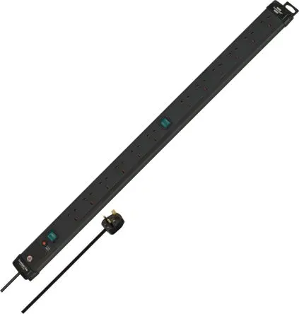 Produktfoto 1 von brennenstuhl Verlängerungskabel, 3 m, 12-fach, Typ G – Britisch IP20 240V Aufrollautomatik