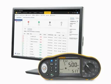 Produktfoto 1 von Fluke 1663 DE FTT Multifunktionsprüfgerät Phase-zu-Erde, Phase auf Neutral Automatischer FI Test 1000V FI Rampentest