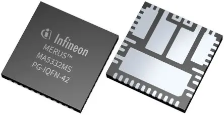 Produktfoto 1 von Infineon 2 Klasse D Audioverstärker IC 200W Audio 9 MHz PG-IQFN-42 42-Pin 100 °C