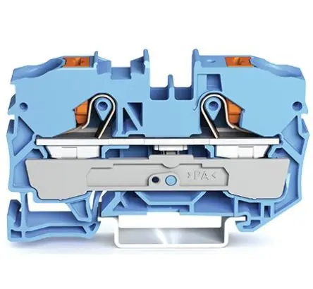 Produktfoto 1 von WAGO TOPJOB S, 2210 Reihenklemme Einfach Blau, 10mm² / 57A, Steckanschluss