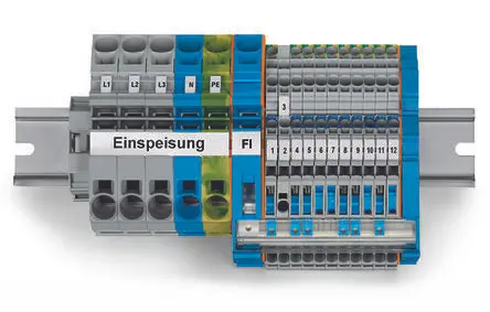 Produktfoto 1 von WAGO TOPJOB S subdistribution board set - 821 Anschlussklemmenblock DIN-Schiene Grau