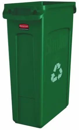 Produktfoto 1 von Rubbermaid Commercial Products Slim Jim Polypropylen Mülleimer 23gal Grün T 558.8 mm H. 762 mm B. 558.8mm Schließer (NO)