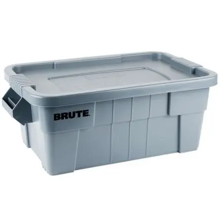 Produktfoto 1 von Rubbermaid Commercial Products 53L Polyethylen Aufbewahrungsbox Beigefügt, Grau 27.1 cm x 44.1cm x 70.7 cm