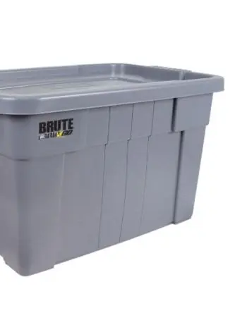 Produktfoto 1 von Rubbermaid Commercial Products 75L Polyethylen Aufbewahrungsbox Beigefügt, Grau 38.4 cm x 44.1cm x 70.7 cm