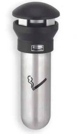 Produktfoto 1 von Rubbermaid Commercial Products Edelstahl Aschenbecher Schwarz, Wand, 190.5 mm x 457.2 mm x 29.54cm