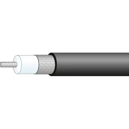 Produktfoto 1 von Huber+Suhner RADOX_RF_58 RG58 Koaxialkabel, Verlegekabel, 50 Ω, Aussen ø 5.1 mm Außen-ø , Jet-.Schwarz