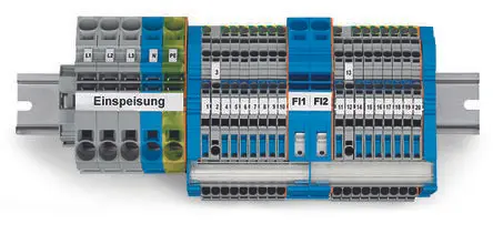 Produktfoto 1 von WAGO TOPJOB S FI main distribution board set - 821 Anschlussklemmenblock DIN-Schiene Grau, 2000V Lot