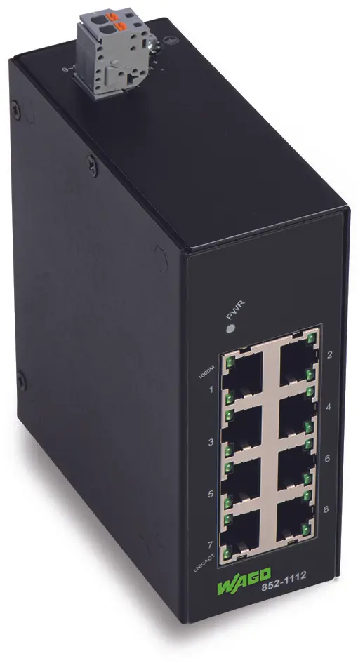 Produktfoto 1 von WAGO Ethernet-Switch 8-Port Unmanaged 110 x 116 x 46mm