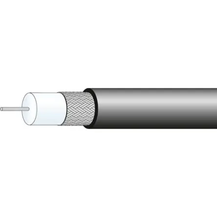 Produktfoto 1 von Huber+Suhner RG59 Koaxialkabel, Verlegekabel, 75 Ω, 100 m, Aussen ø 6.1 mm Außen-ø , Schwarz