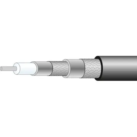 Produktfoto 1 von Huber+Suhner RG58 Koaxialkabel, Verlegekabel, 50 Ω, 100 m, Aussen ø 5.3 mm Außen-ø , Schwarz