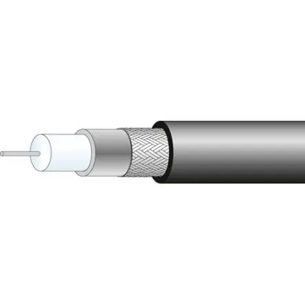 Produktfoto 1 von Huber+Suhner RG58 Koaxialkabel, Verlegekabel, 75 Ω, 100 m, Aussen ø 5 mm Außen-ø , Schwarz