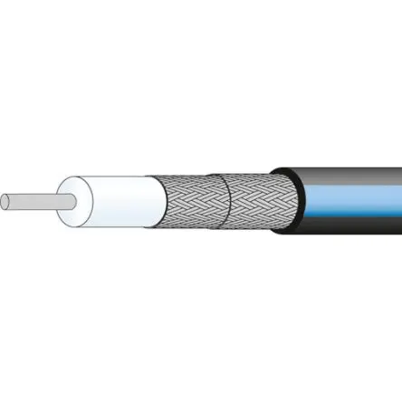 Produktfoto 1 von Huber+Suhner RADOX RF 142 RG142 Koaxialkabel, Verlegekabel, 50 Ω, Aussen ø 5 mm Außen-ø , Jet-.Schwarz, Schwarz