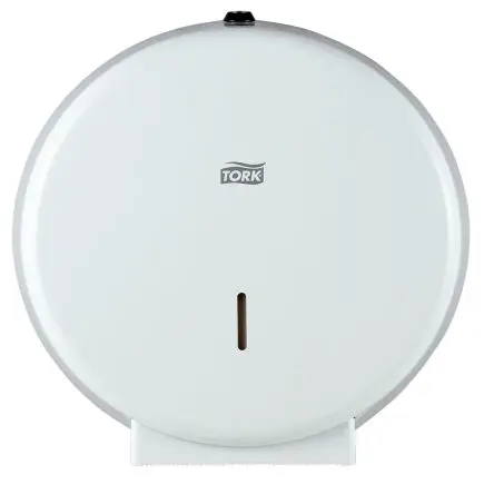 Produktfoto 1 von Tork Metall Toilettenpapierhalter Einfach, Weiß, 118 mm x 325 mm x 319mm Wandhalterung