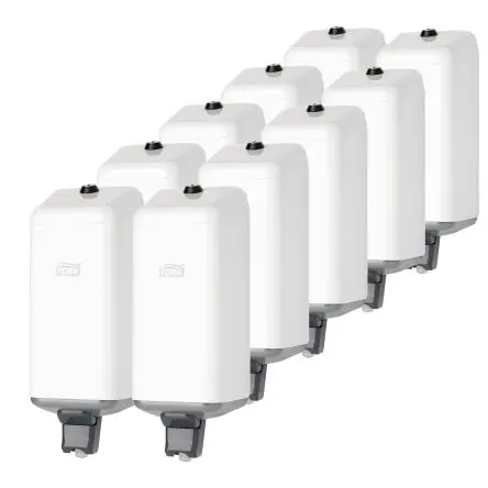 Produktfoto 1 von Tork Seifenspender, Metall 420501, 420401, 420810, 420601, 420710, 420701 Patronen, Weiß, L 96.00 mm, B 11.5cm, H296 mm
