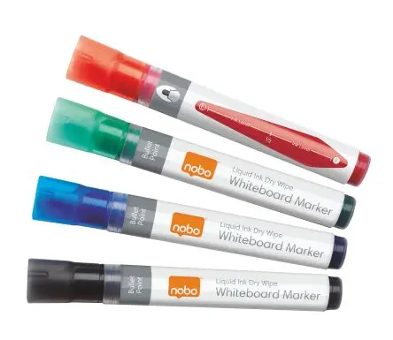 Produktfoto 1 von Nobo Whiteboard-Markierstift Rundstift, 4 Stk. Verschiedene, 3 mm