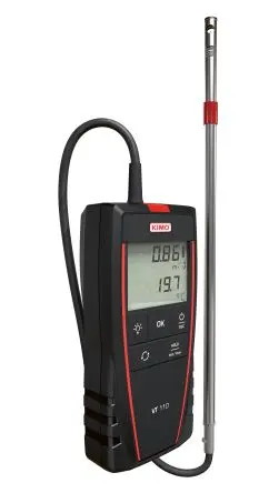 Produktfoto 1 von KIMO Anemometer 50 °C max.Temp. 30 m/s, 0.1 m/s, Luftgeschwindigkeit, Luftdurchsatz, Typ Hitzedraht, ISO-kalibriert