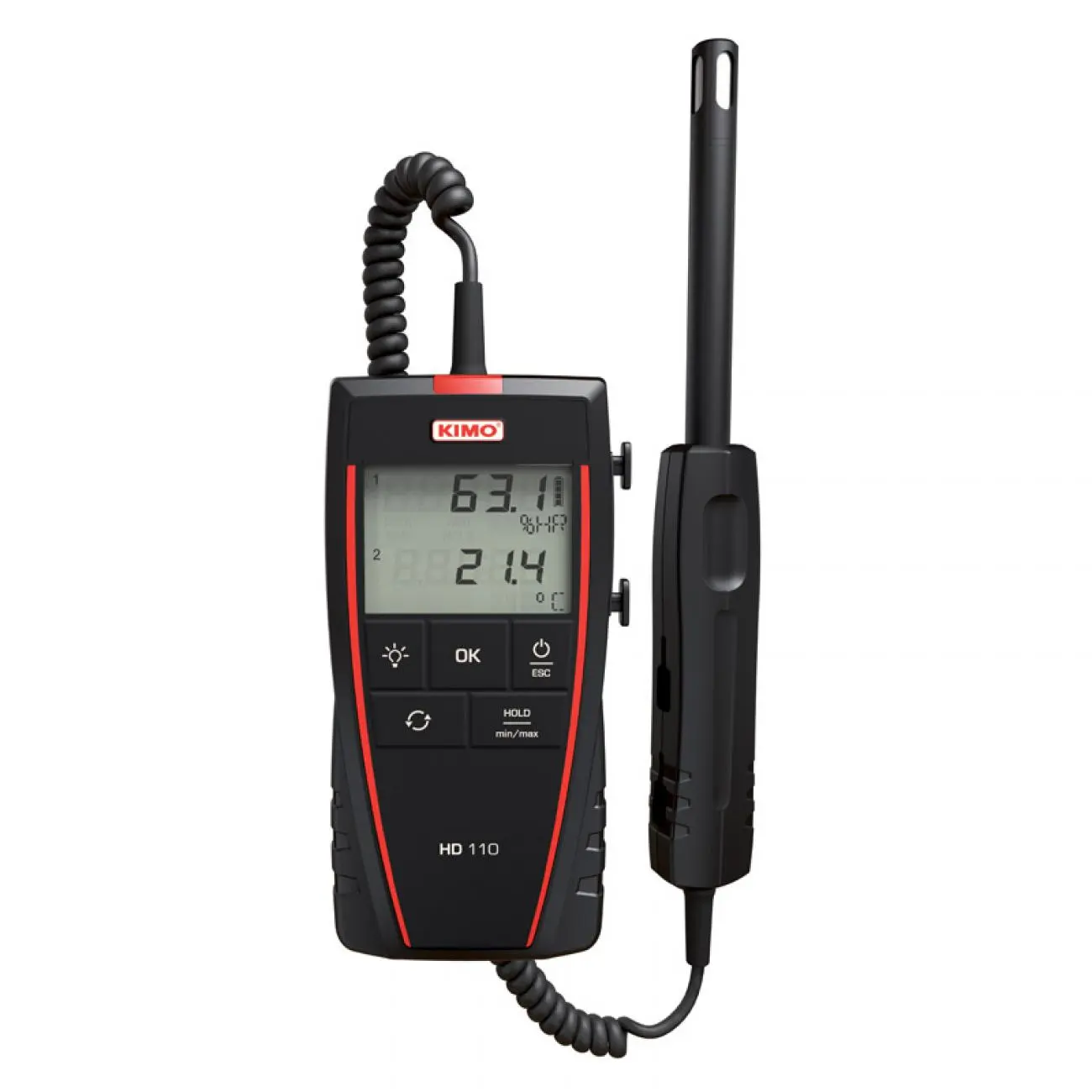 Produktfoto 1 von KIMO Thermo-Hygrometer 70 °C, Typ Thermo-Hygrometer ±1.8 %RH, absolut 70 °C / 95 %RH, 0.1 °C