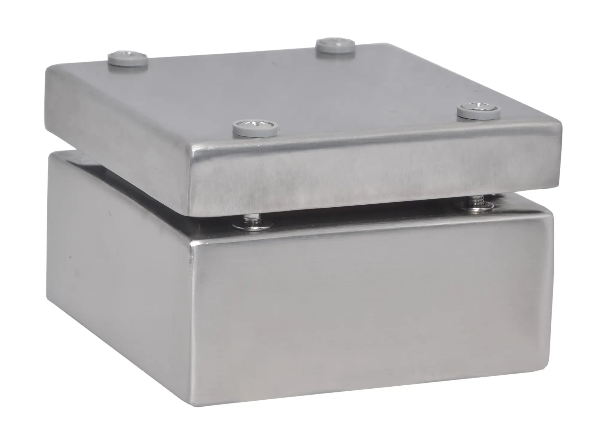 Produktfoto 1 von RS PRO SSJ Edelstahl 304 Gehäuse Grau IP66, HxBxT 100 mm, 100 mm x 61 mm